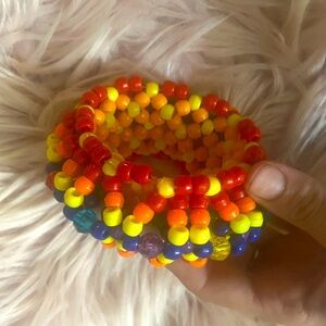 Handmade Kandi Rave Bracelet with multicolor light inside!!